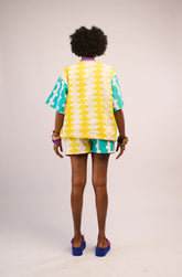 Lilac and White Multicolour Shorts